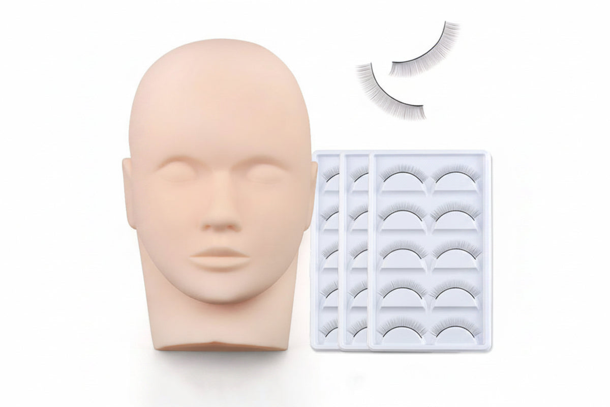 Practice dummy for lash application and training.