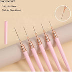 7/9/11/15/25mm Professional 5pcs Nail Art Liner Brush Extra Thin Paint Nail Drawing Pens Metal Handle Nail Liner Brush