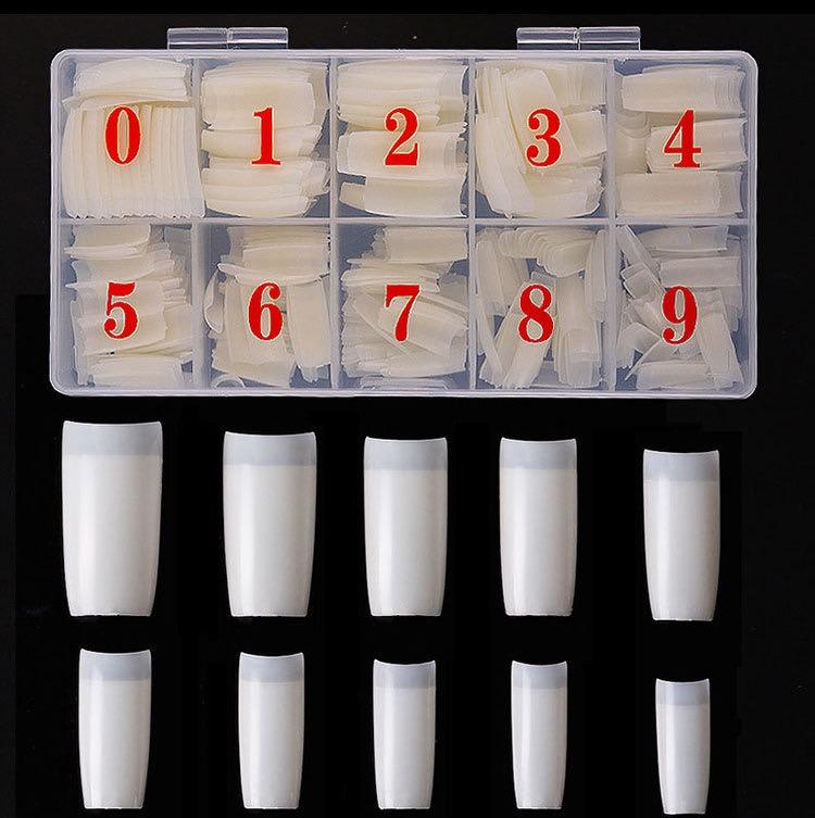 500 Acrylic & Gel  Nail Tips 2 Shapes full moon & half moon Tips