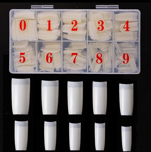 500 Acrylic & Gel  Nail Tips 2 Shapes full moon & half moon Tips