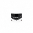 A hand holding a small clear cosmetic jar with a black lid. The lid has the brand name 'INGLOT' printed in white.