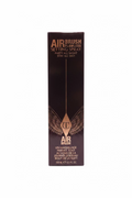 A tall black box of AIRBRUSH Airbrush Flawless Setting Spray standing on a glass display shelf, surrounded by other cosmetic boxes in a store.