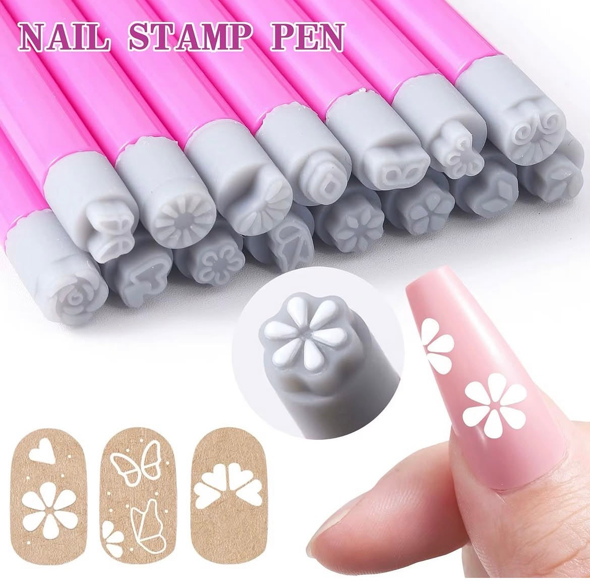Nail stamping tool designed for intricate nail art designs.