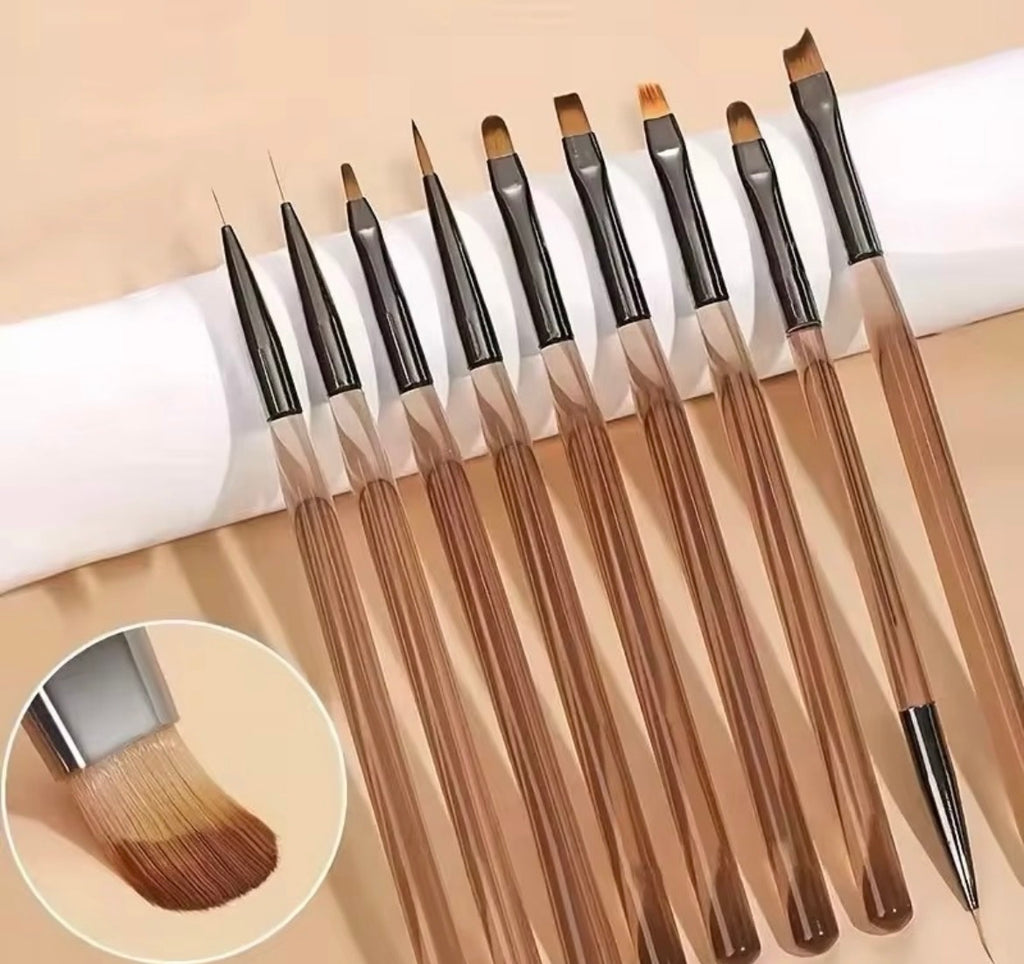 9-piece brush set.