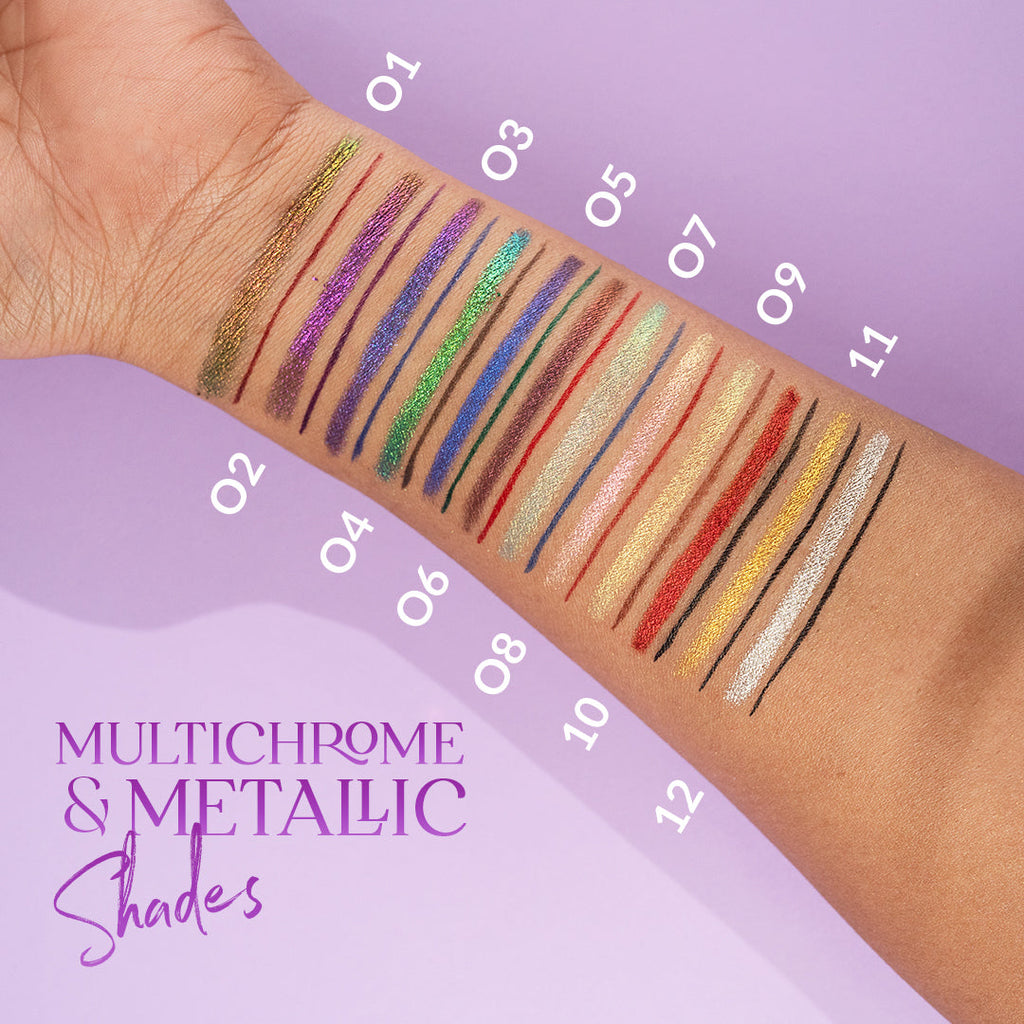 Charmacy Milano Duo Drama Eyeliners - 6, Dual Eyeliner & Eyeshadow, Duo Chrome Eyeshadow, Precise Eyeliner - 0.26g + 0.5ml