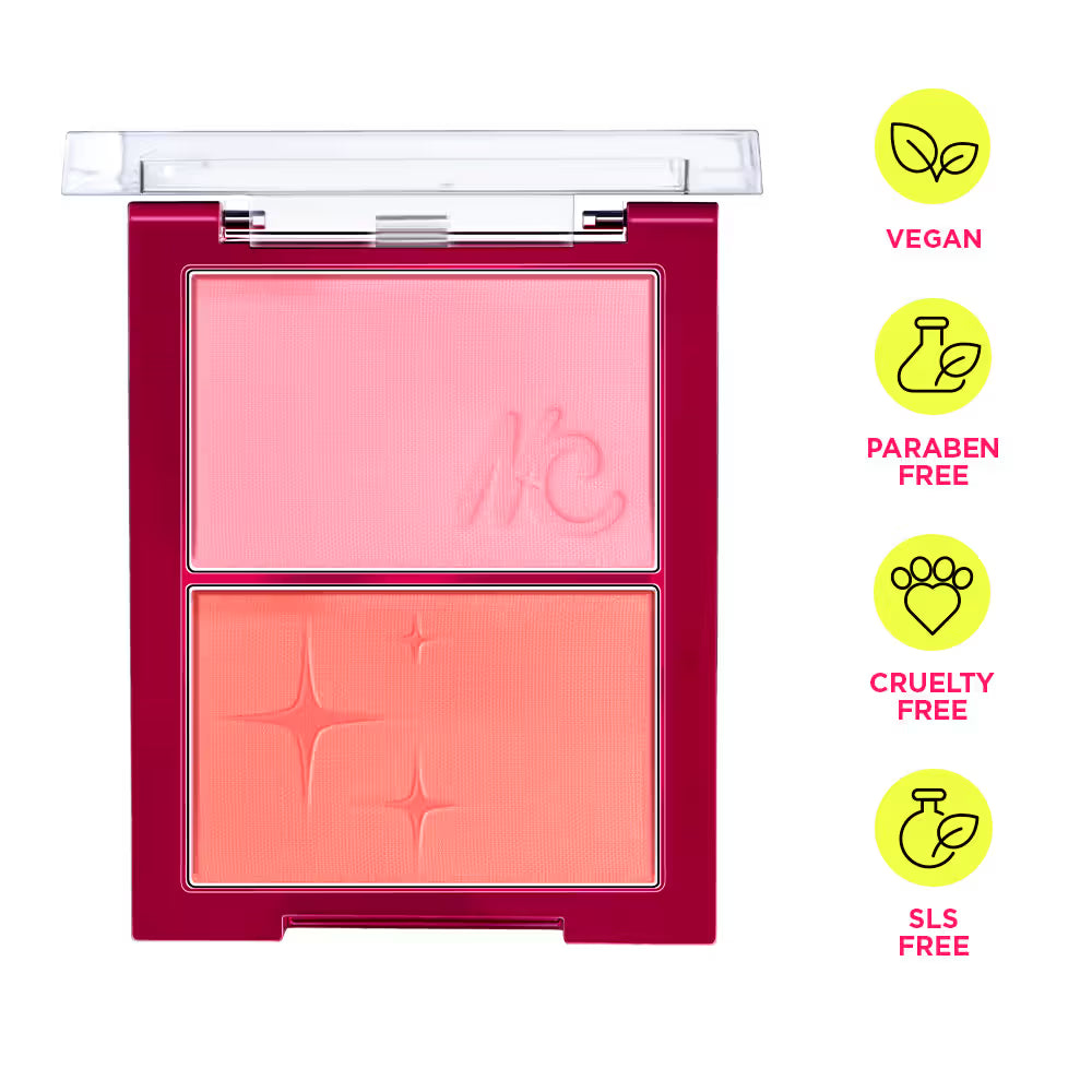 Nykaa Get Cheeky Blush Duo Buildable Silky Matte Palette With Hyaluronic Acid -(10g)