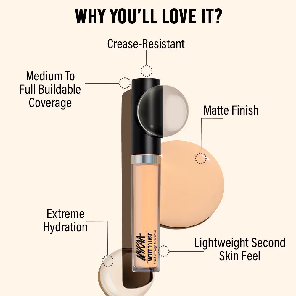 Nykaa Matte To Last Full Coverage Liquid Concealer -(4.5g)