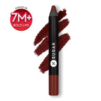SUGAR Cosmetics Matte as Hell Crayon Lipsticks for Women | Lasts Up To 8+ Hours | Lip Crayon with Sharpener | 2.8gm