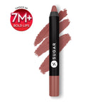 SUGAR Cosmetics Matte as Hell Crayon Lipsticks for Women | Lasts Up To 8+ Hours | Lip Crayon with Sharpener | 2.8gm
