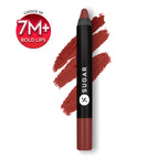 SUGAR Cosmetics Matte as Hell Crayon Lipsticks for Women | Lasts Up To 8+ Hours | Lip Crayon with Sharpener | 2.8gm