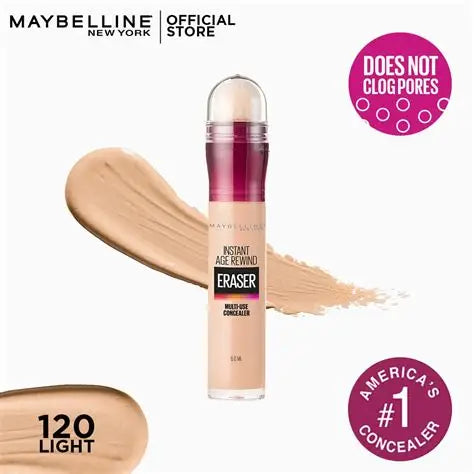 Maybelline New York Instant Age Rewind Dark Circles Treatment Concealer - Medium, Packed with Goji Berry & Haloxyl, Bright & Refreshed eyes, Erase dark circles & fine lines, Long Lasting Concealer, 6g