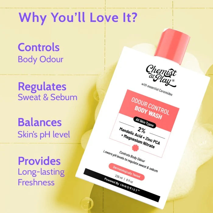 CHEMIST AT PLAY 2% Mandelic Acid Odour Control Body Wash. 236 ml