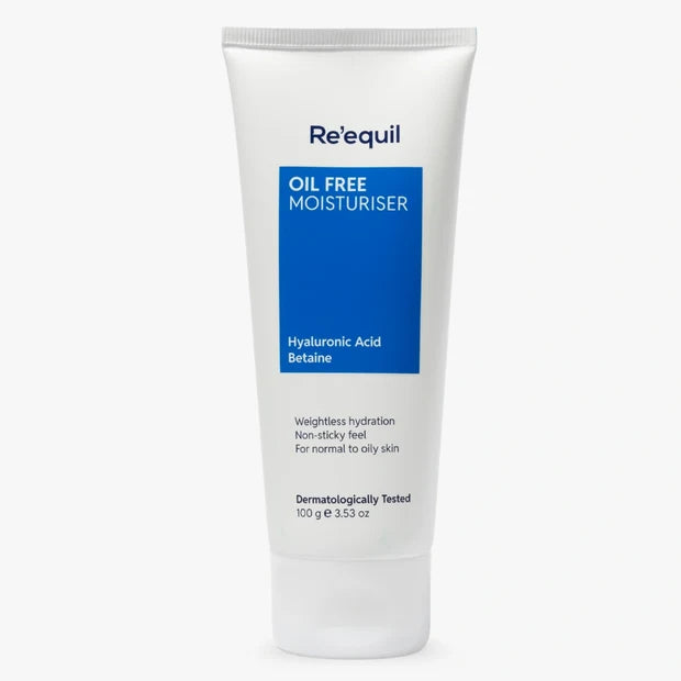 RE' EQUIL OIL FREE MOISTURISER | Hyaluronic Acid Betaine | Weightless Hydration Non-Sticky Feel For Normal To Oily Skin | Dermatologically Tested 100 g/3.53 oz.