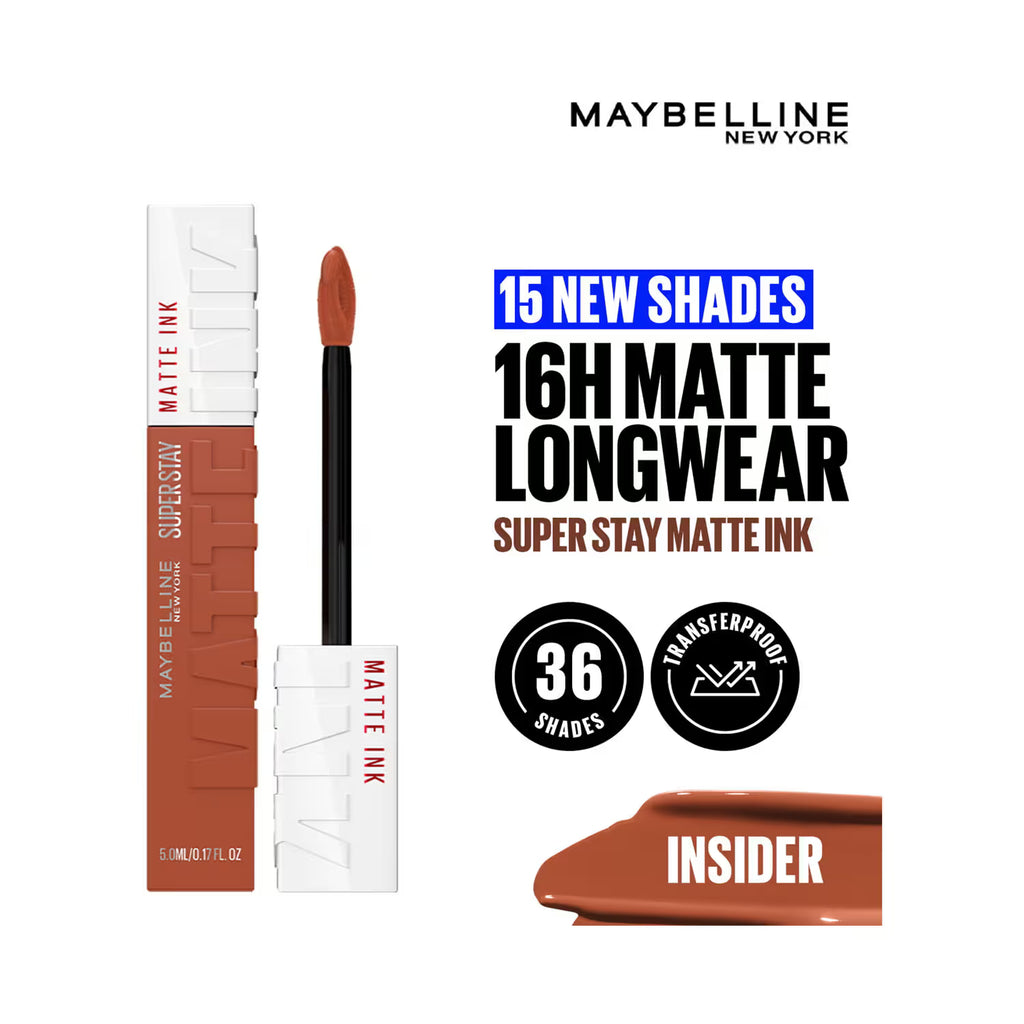 Maybelline New York Superstay Matte Ink Liquid Lipstick - 16H Longwear Matte | Entrepreneur, 5ml