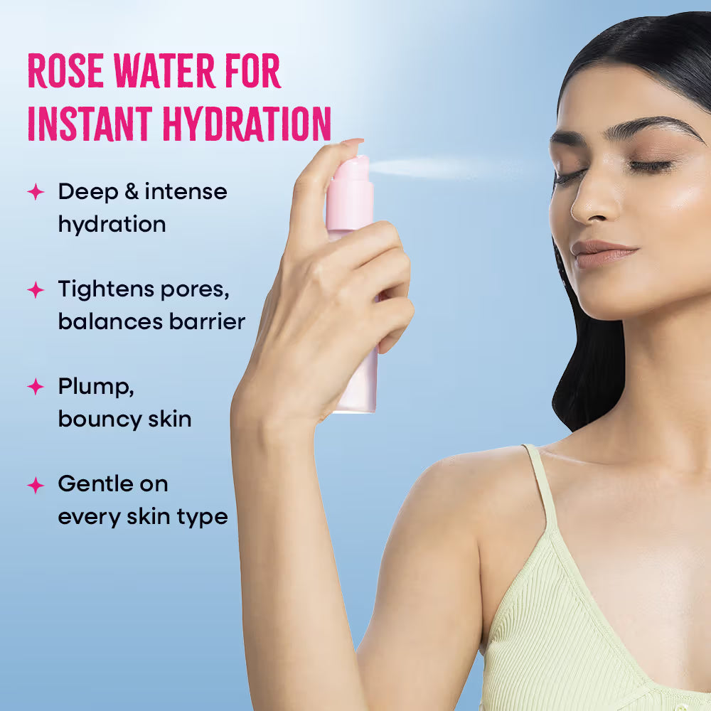 Nykaa Skin Rose Water Toner Mist with Hyaluronic Acid for Intense Hydration & Skin Barrier Repair (100ml)