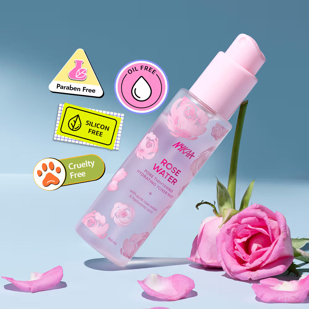 Nykaa Skin Rose Water Toner Mist with Hyaluronic Acid for Intense Hydration & Skin Barrier Repair (100ml)