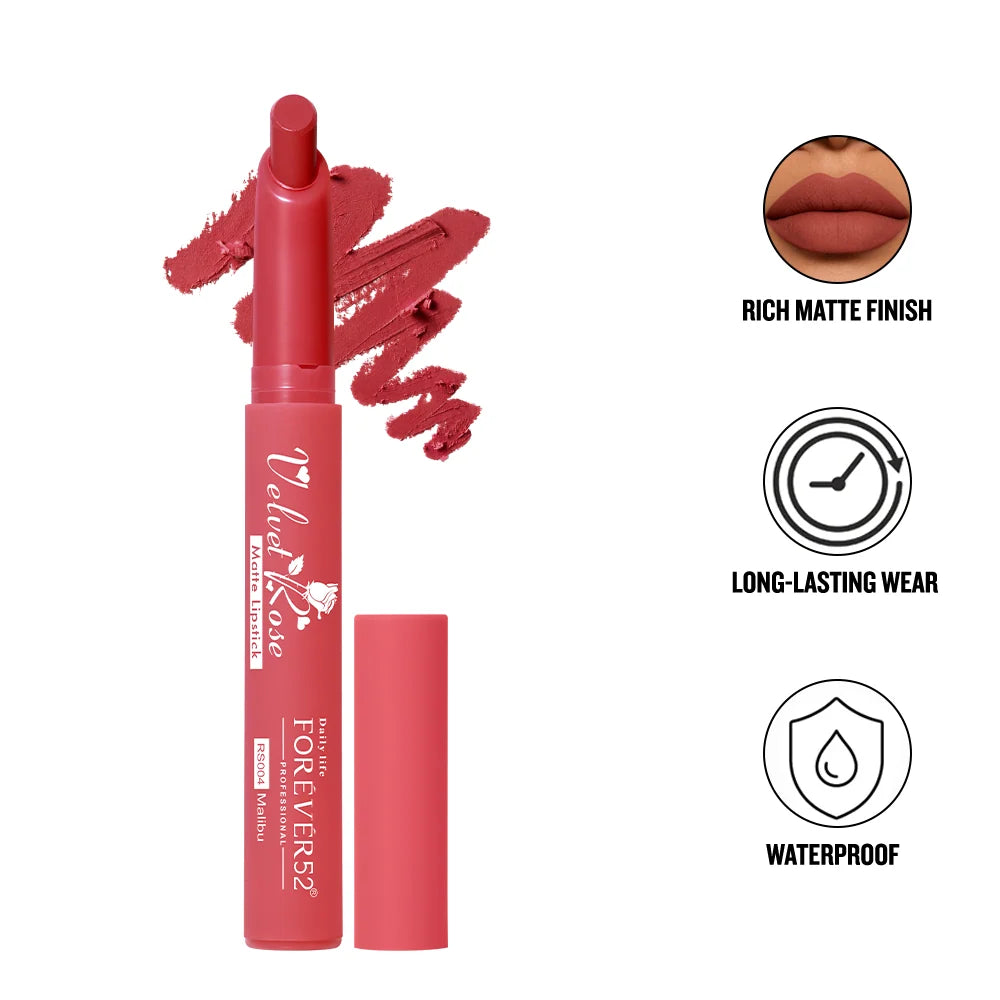 Daily Life Forever52 Velvet Rose Matte Long-Lasting Crayon Lipstick (Enriched With Rose Oil) - Hydrating Bold Lip Color With Silky Finish Look -Pansy
