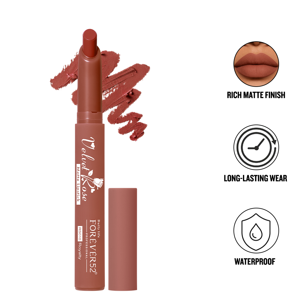 Daily Life Forever52 Velvet Rose Matte Long-Lasting Crayon Lipstick (Enriched With Rose Oil) - Hydrating Bold Lip Color With Silky Finish Look -Pansy