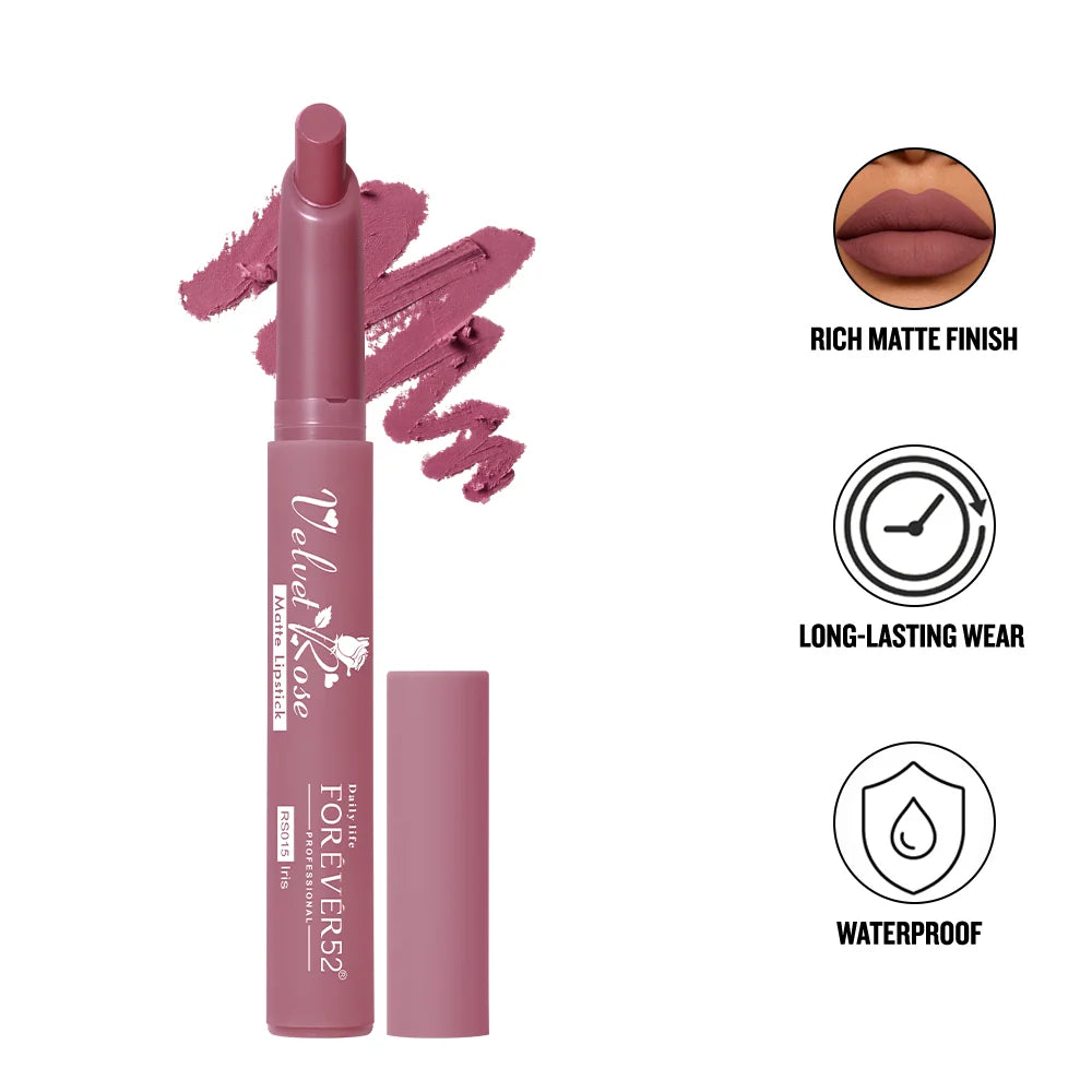 Daily Life Forever52 Velvet Rose Matte Long-Lasting Crayon Lipstick (Enriched With Rose Oil) - Hydrating Bold Lip Color With Silky Finish Look -Pansy