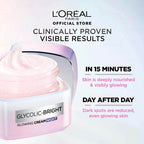 L'OREAL PARIS GLYCOLIC-BRIGHT GLOW NIGHT CREAM | Reduces Dullness & Boosts Glow Overnight | Glycolic + Niacinamide  50ml