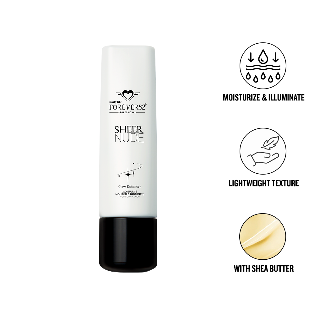 Daily Life Forever52 Sheer Nude Glow Enhancer | Enriched with Shea Butter and Vitamin E | Multitasking Strobe Cream to Achive a Radiant, Sun-kissed Glow (40ml)