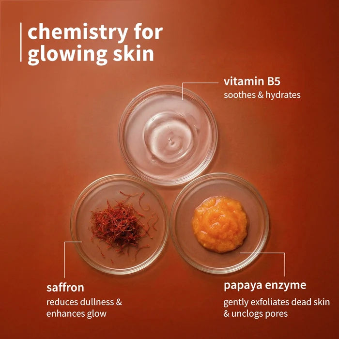 PLUM SAFFRON PAPAYA GLOW BRIGHT FACE WASH | ENHANCES GLOW, BRIGHTENS SKIN 100ml 3.38 fi. oz.