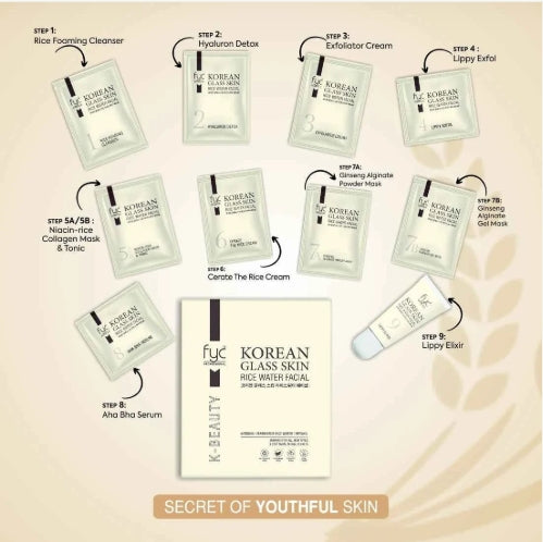 FYC PROFESSIONAL KOREAN GLASS SKIN RICE WATER FACIAL | GINSENG | FERMENTED RICE WATER | RETINOL SUITABLE FOR ALL SKIN TYPES | K-BEAUTY  183g