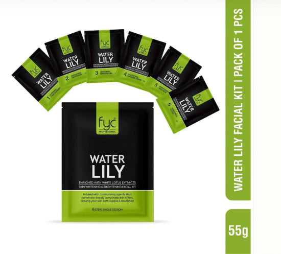 FYC PROFESSIONAL WATER LILY ENRICHED WITH WHITE LOTUS EXTRACTS SKIN WHITENING &BRIGHTENING FACIAL KIT 55g