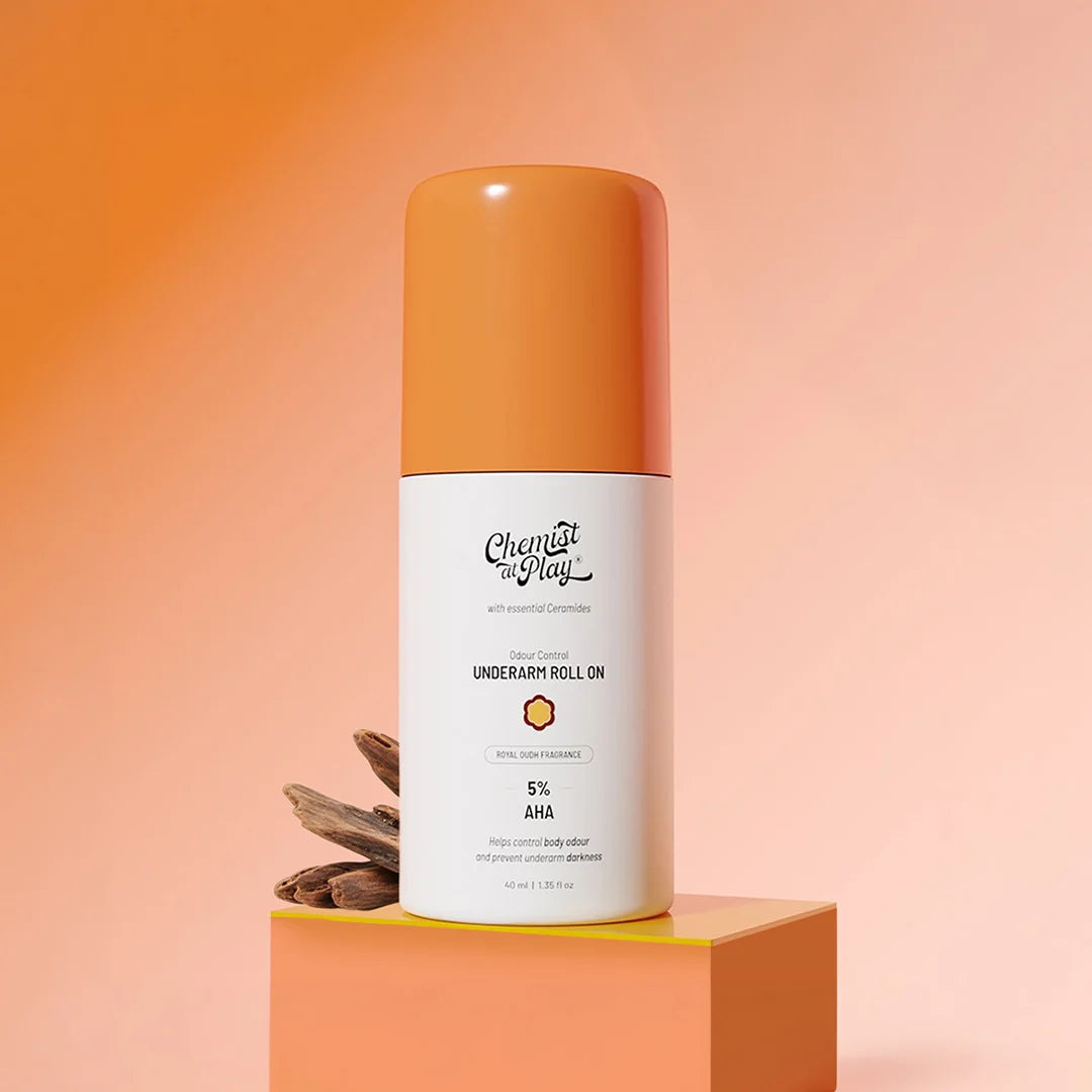 CHEMIST AT PLAY 5% AHA Underarm Roll On in Royal Oudh.