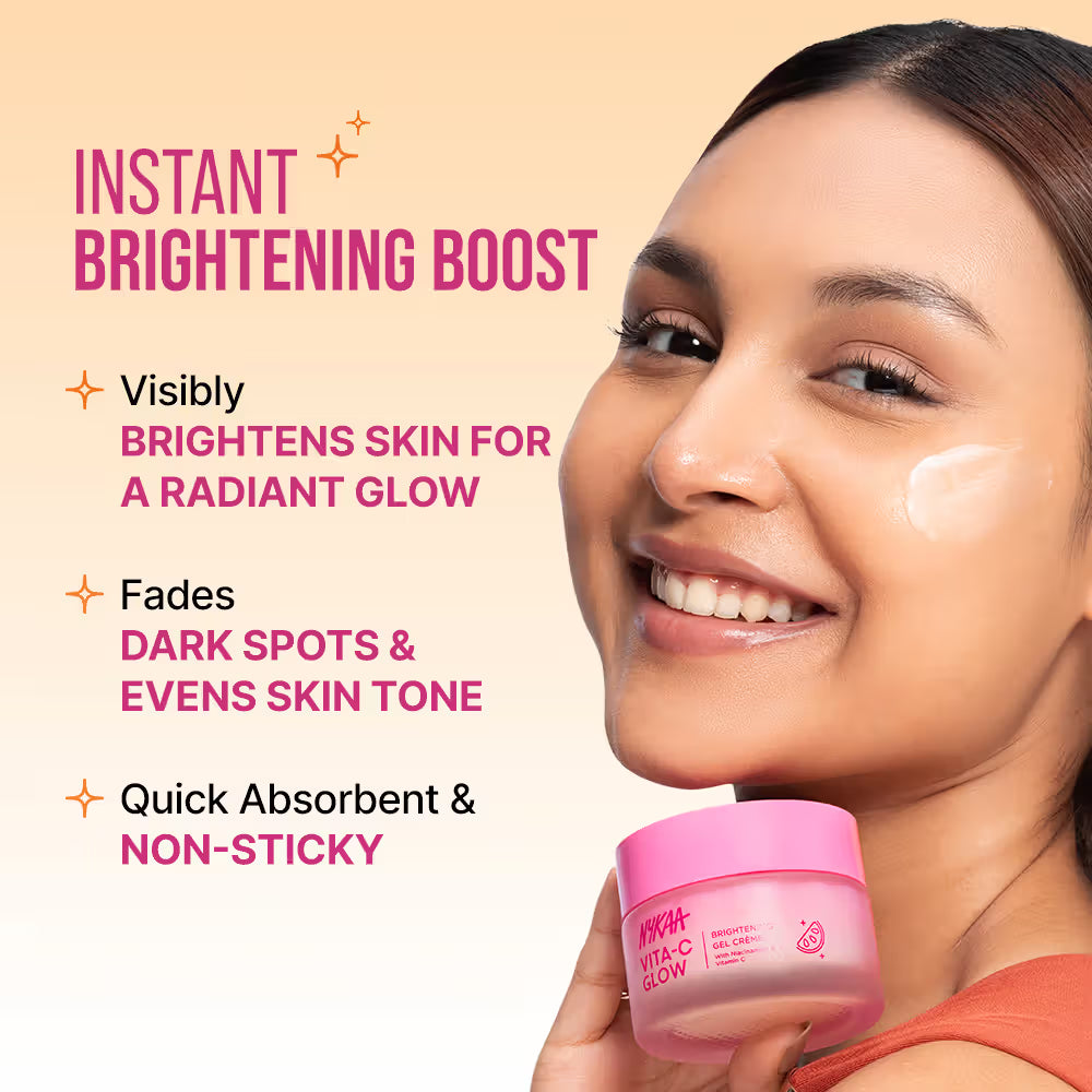 Nykaa Vita-C Glow Brightening Gel Creme -Lightweight, Non Sticky-For Normal, Oily & Combination Skin (50ml)