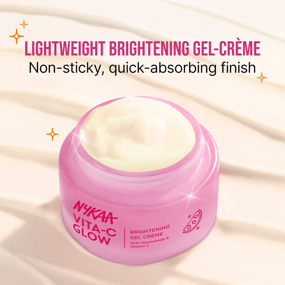 Nykaa Vita-C Glow Brightening Gel Creme -Lightweight, Non Sticky-For Normal, Oily & Combination Skin (50ml)