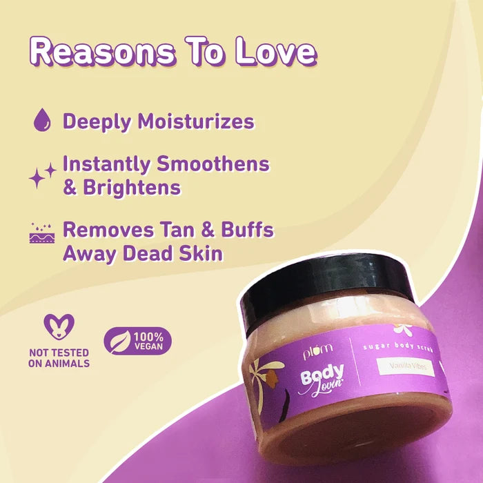 PLUM BODY LOVIN SUGAR BODY SCRUB VANILLA VIBES 200g 7.05 oz.