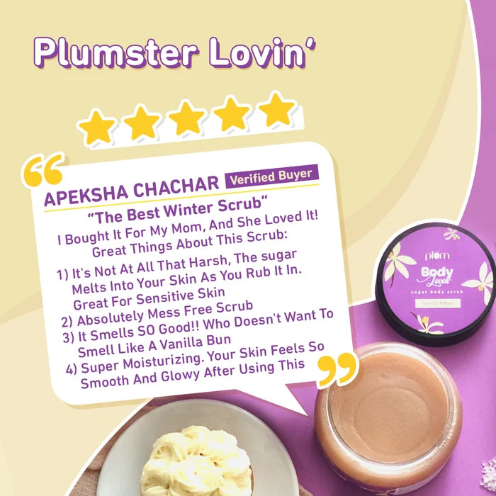 PLUM BODY LOVIN SUGAR BODY SCRUB VANILLA VIBES 200g 7.05 oz.