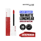 Maybelline New York Superstay Matte Ink Liquid Lipstick - 16H Longwear Matte | Entrepreneur, 5ml