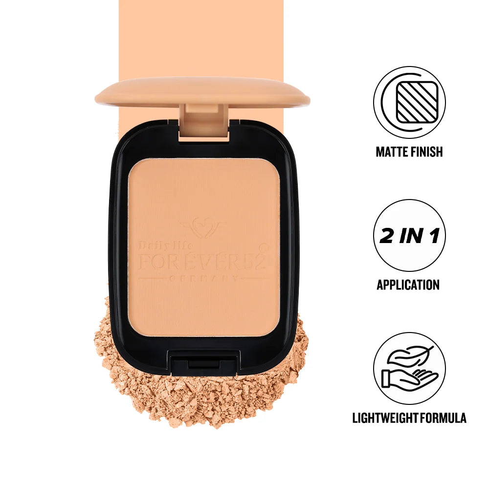 Daily Life Forever52 Dual Wet And Dry Compact + Makeup Setting Powder | Matte Finish | Lightweight | Long Lasting | Enriched With Vitamin E | Vegan -Ivory-WD002
