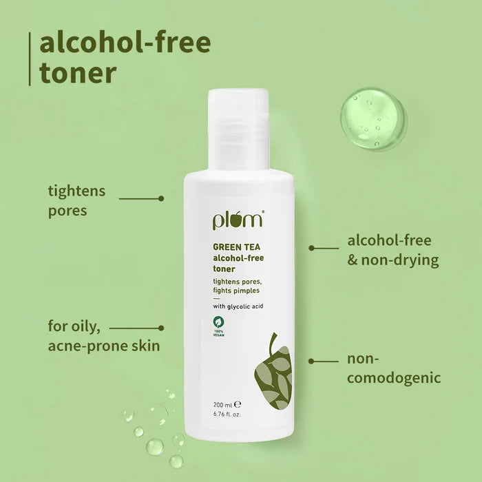 PLUM GREEN TEA ALCOHOL- FREE TONER | TIGHTENS PORES, FIGHTS PIMPLES 200ml 7.76 fi. oz.