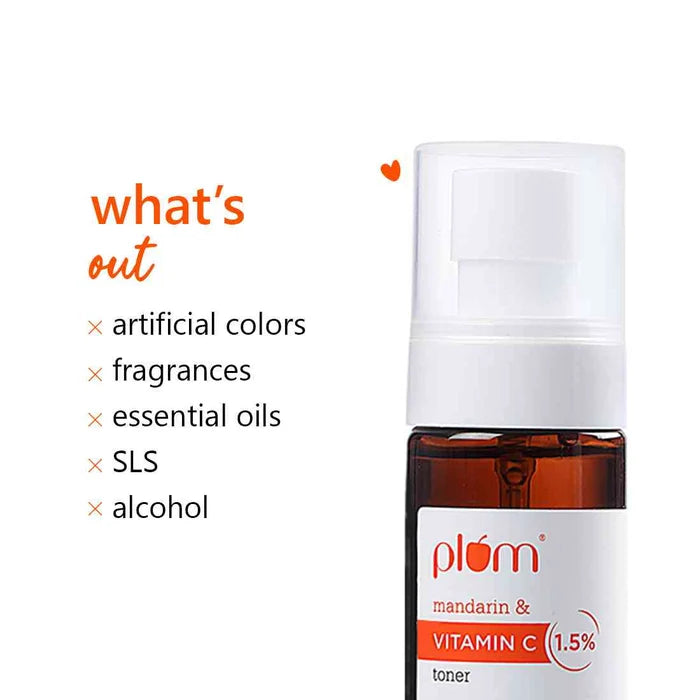 PLUM MANDARIN & VITAMIN C 1.5% TONER GLOW BOOST | FRAGRANCE-FREE 100ml 3.38 fi. oz.