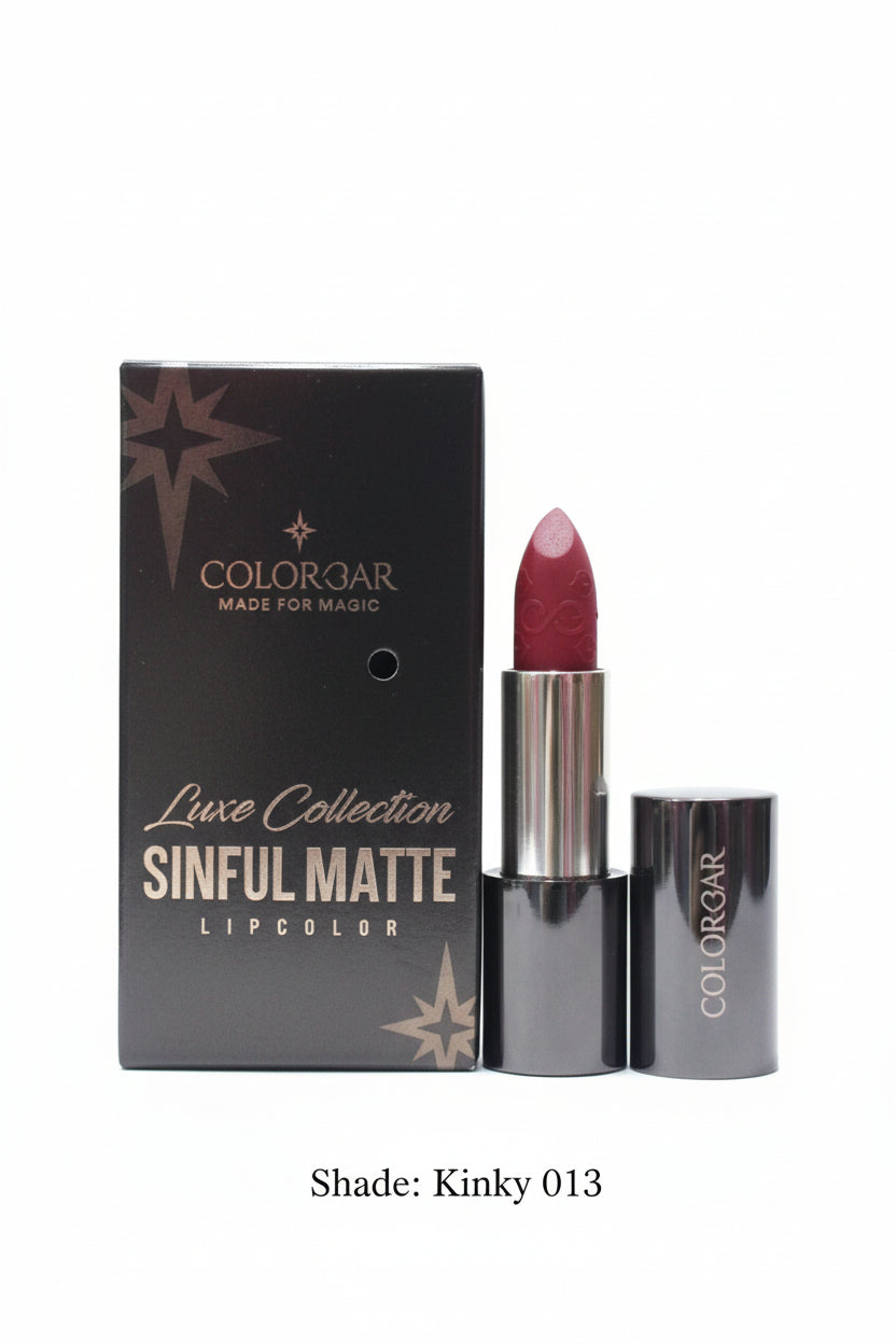 Colorbar Sinful Matte Lipcolor,, 3.5 g | Smudge Proof | Transfer Proof | Long Wearing | Paraben Free | Lightweight | Sea Fennel Wax