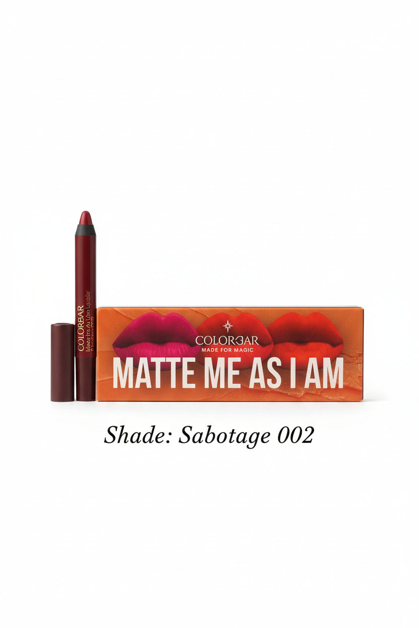 Colorbar Cosmetics Matte Me As I Am Lipcolor, SABOTAGE 002, 2.8g/Poids Net 0.099 us. oz.