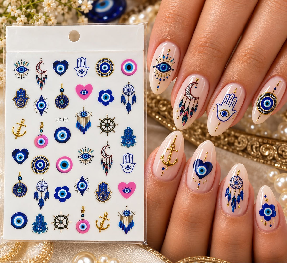 Evil Eye stickers designed specifically for nails.