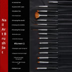 15-Piece Nail Art Brush Set Nylon Phototherapy Pen Nail Polish Gel Flower Painting