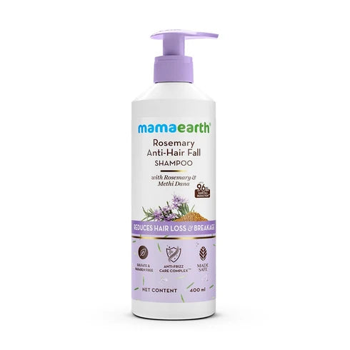 Mamaearth Rosemary Anti-Hair Fall Shampoo with Rosemary & Methi Dana for Reducing Hair Loss & Breakage - 400 ml