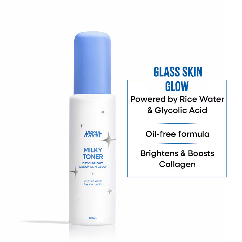 Nykaa Skin Milky Toner With Rice Water & Glycolic Acid For Bright & Glowing Skin-Oil Free (100ml)