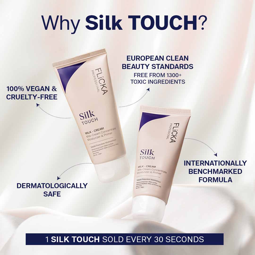 FLICKA PROFESSIONAL SILK TOUCH MILK-CREAM | MILK-CREEAM CONCENTRATE MOISTURIZER & PRIMER | MULTI FOUNDTION MOISTURIZER 60g